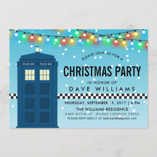 Convite British Police Box Themed Surprise Party
