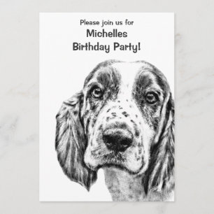 Convite Brittany Spaniel Birthday