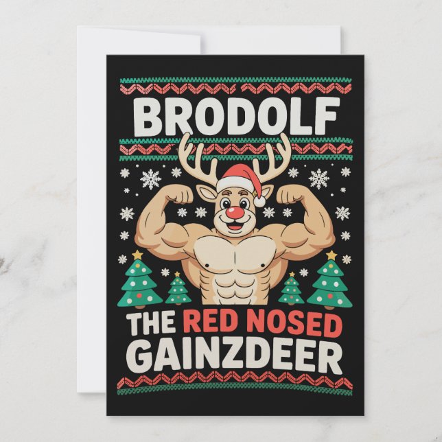 Convite Brodolf Nariz Vermelho Gainzdeer Rena de Natal Aca (Frente)