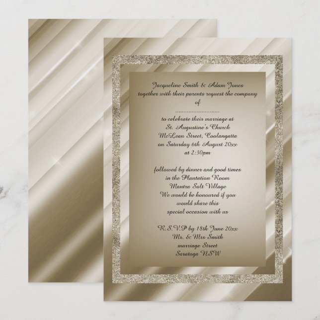 Convite Bronze - Múltiplos Padrões de Maternidade elegante (Frente/Verso)