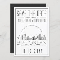 Brooklyn Wedding | Skyline Estilizado Salvar a Dat