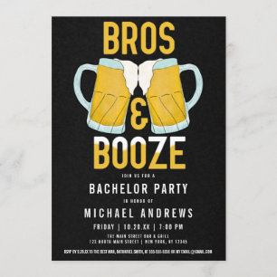 Convite Bros e Booze Manly Beer Caneca de cerveja Bachelor
