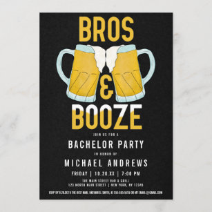 Convite Bros e Booze Manly Beer Caneca de cerveja Bachelor
