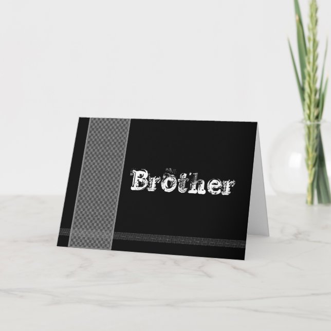 Convite BROTHER - Groomsman - Black and Silver Checks (Frente)