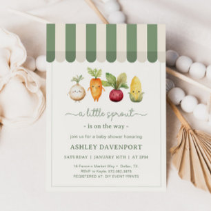 Convite Broto Pequeno CHUVA DE BEBÊ Crescido Localmente