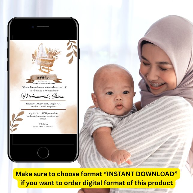 Convite Brown Autumn Deixa O Bebê-Rouxinol Anunciante (Criador carregado)