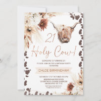 Brown Boho Floral Santa aniversário de 21 anos