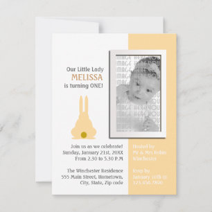 Convite Brown Bunny Photo Birthday