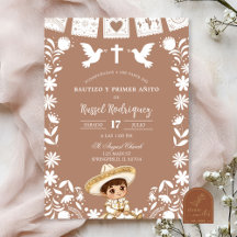 Brown Cielito Lindo Boy Baptism and First Birthday