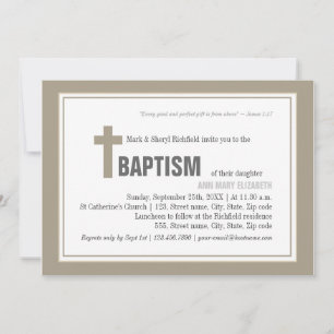 Convite Brown Cross Baptism