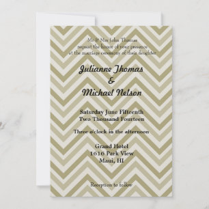 Convite Brown e Cream Chevron Wedding