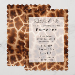 Convite Brown Giraffe Impressão