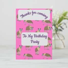 Convite Brown Hyenas Thank you Card