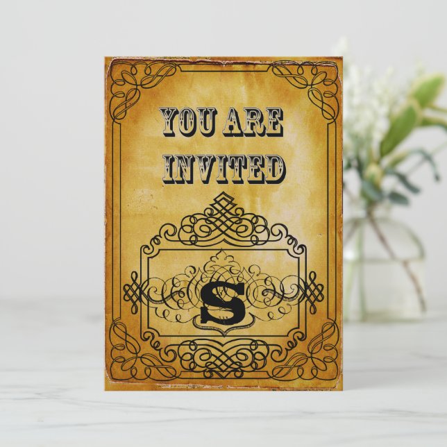 Convite Brown Kraft Paper Rustic Weding (Em pé/Frente)