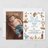 Brown My First Rodeo Cowboy primeiro aniversario