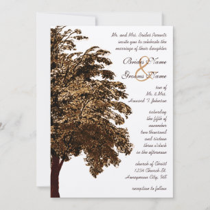 Convite Brown Oak Tree Wedding Invitation