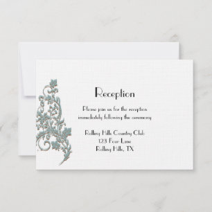 Convite Brown Teal Art Deco Posh Recepção de casamento
