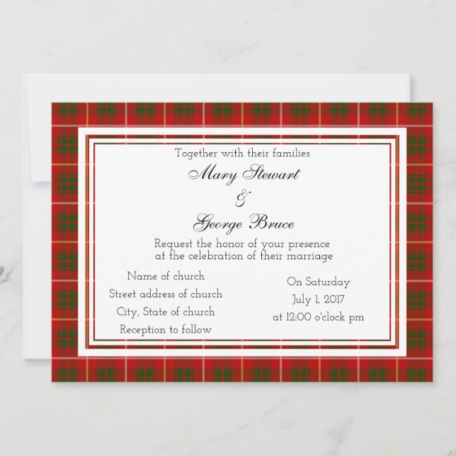 Convite Bruce Scottish Wedding Invitation (Frente)
