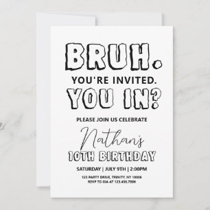 Convite Bruh Birthday