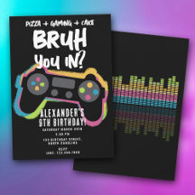 Bruh Boy's Birthday Neon Gaming Teen Gamer