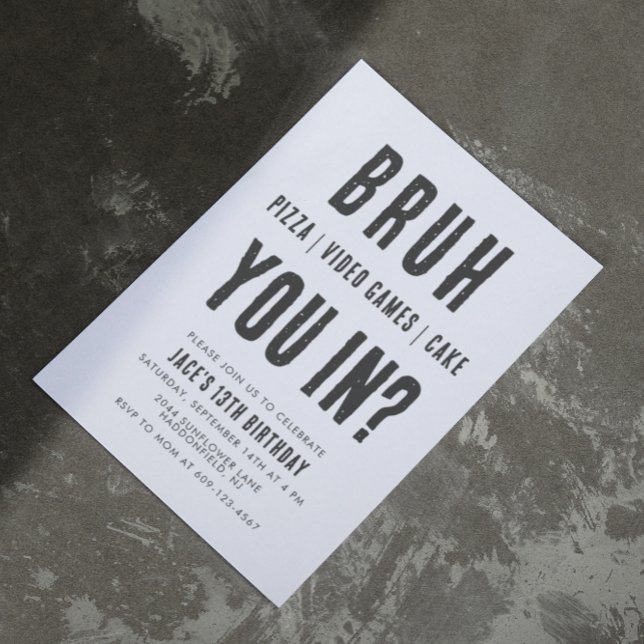 Convite BRUH, está dentro? Vídeos de Aniversário do Teen B (Criador carregado)