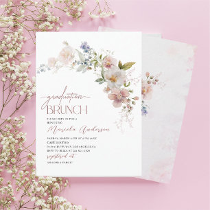 Convite Brun de Graduação de Flores de Aquarela Moderna El