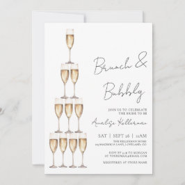 Convite Brunch And Bubbly Champagne Bridal Shower