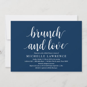 Convite Brunch and Love, celebração moderna de Chás de 