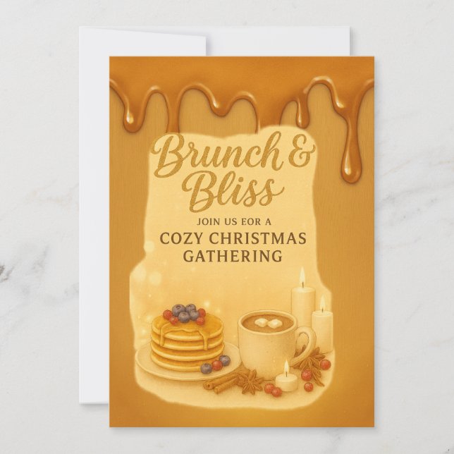 Convite Brunch & Bliss Cozy Christmas Gathering Invitation (Frente)