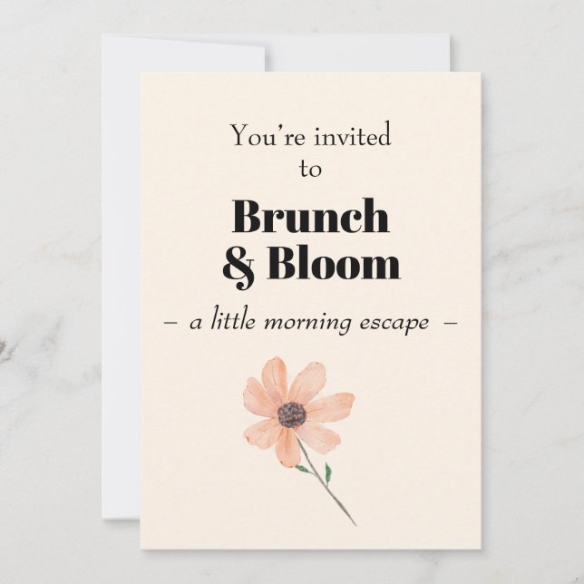Convite Brunch & Bloom  Invitation (Frente)