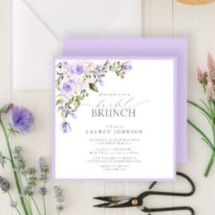 Convite Brunch Botânico Elegante de Lavanda Lilac