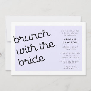 Convite Brunch Bridal de Script de Mod de Lavanda Mínima C