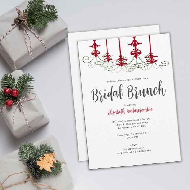 Convite Brunch Bridal Natal (Christmas Bridal Brunch Invitation)