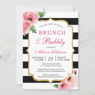 Convite Brunch Bridal Rosa Floral
