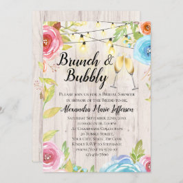 Convite Brunch Bubble Flower Country String Luzes Casament