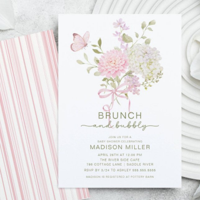 Convite Brunch & Bubbly Baby Shower Invitation (Criador carregado)