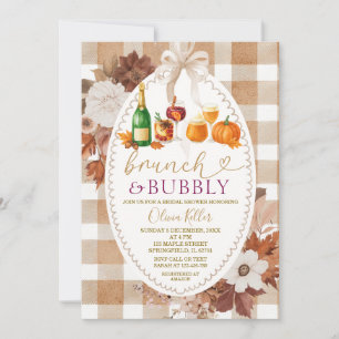 Convite Brunch & Bubbly Chás de Noiva de Outono com Coquet