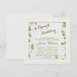 Convite Brunch & Bubbly do Dia das Mães Decorativo Verde