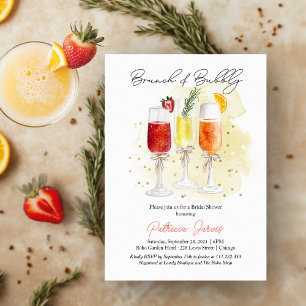 Convite Brunch & Bubbly Mimosa Chá de Noiva