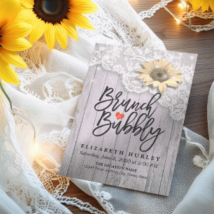 Convite Brunch & Bubbly Noivado Lace Sunflower Madeira