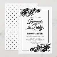 Brunch Chá de fraldas Botânico Negro Moderno