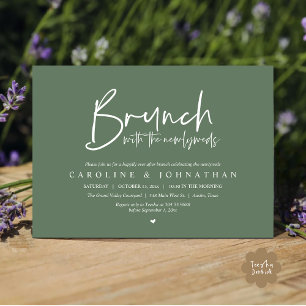 Convite Brunch com a Celebração de Casamento Poste de Newl