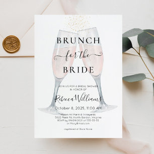 Convite Brunch com Champanhe para o Chá de Noiva da Noiva