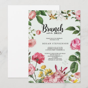 Convite Brunch com o Chá de panela Verde Dourado Bride