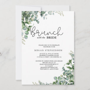 Convite Brunch com o Chá de panela Verde Dourado Bride