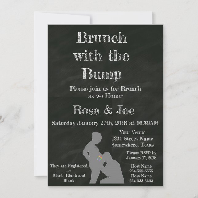 Convite Brunch com o quadro de bump (Frente)