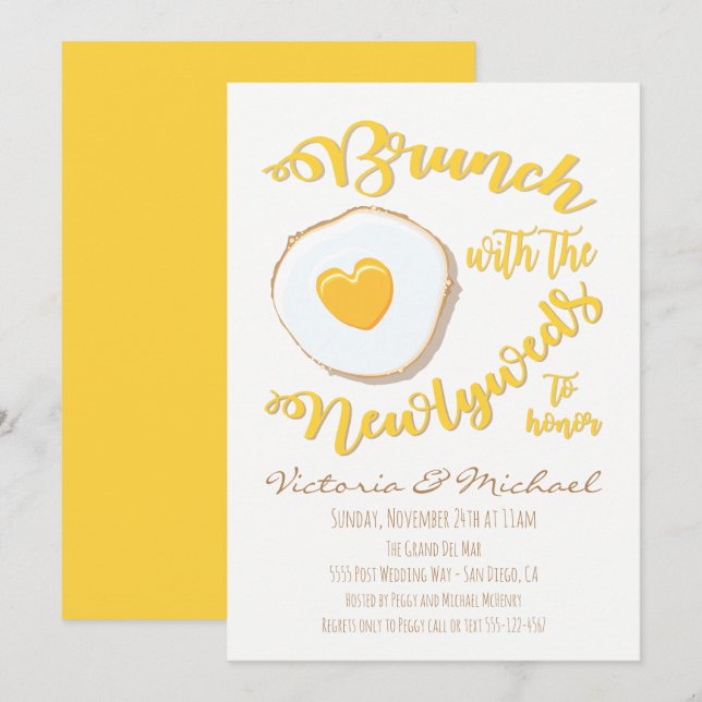Convite Brunch com os recém-casados após o casamento (Frente/Verso)