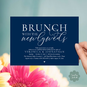 Convite Brunch com os recém-casados, Casamento Azul Marinh