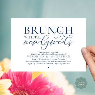 Convite Brunch com os recém-casados, Casamento Azul Naval