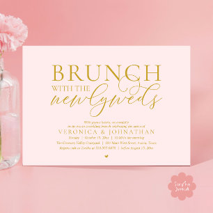 Convite Brunch com os recém-casados, Casamento Blush Gold